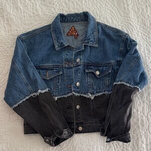 Blue and Black Denim Jacket